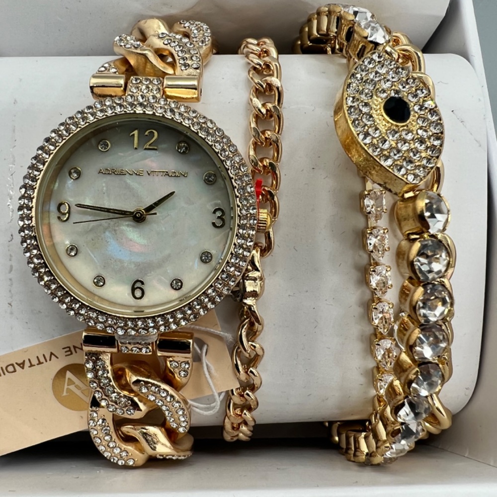 Adrienne Vittadini Women's Watch & Bracelet Set - Picture 2 of 7
